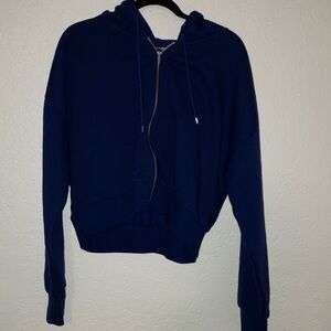 Fashion Nova Navy Zip-Up Hoodie